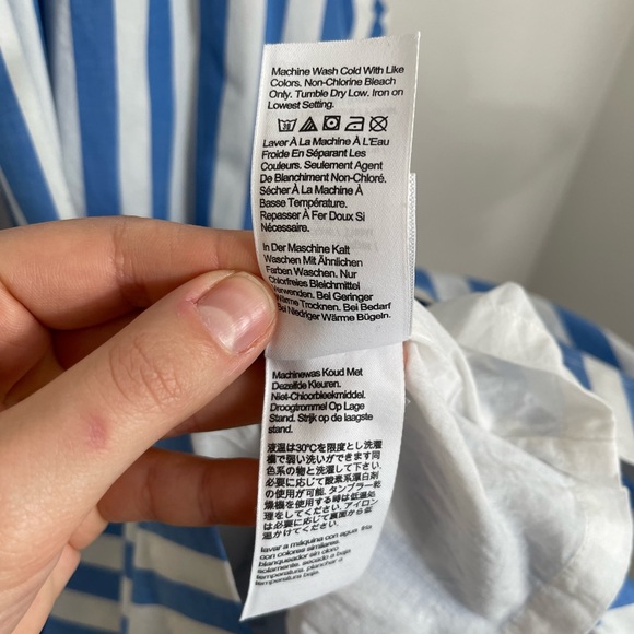 J.Crew Blue and White Striped Cotton Work Summer SunDress Dress Size 12 - Picture 15 of 15